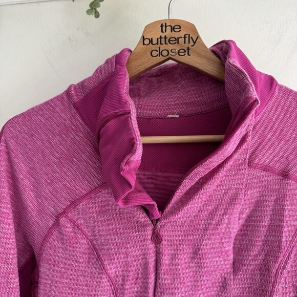 Lululemon Women's Base Runner 1/2 Zip Pullover Pink Raspberry Size 8 KT - Picture 4 of 4
